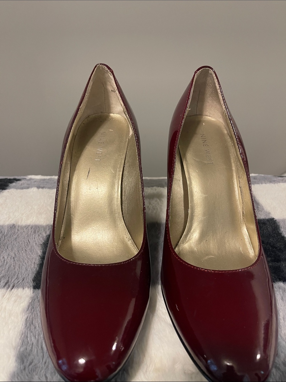 Nine West Women's Burgundy Patent Pumps